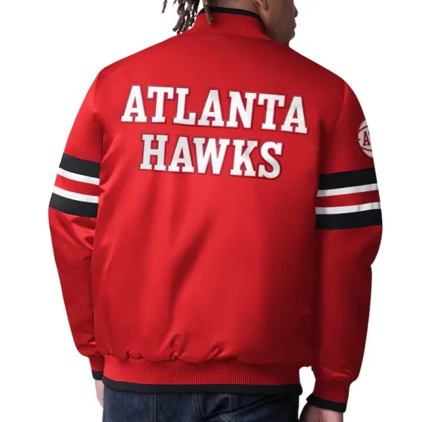 Atlanta Hawks Scout I Varsity Full-Snap Satin Jacket