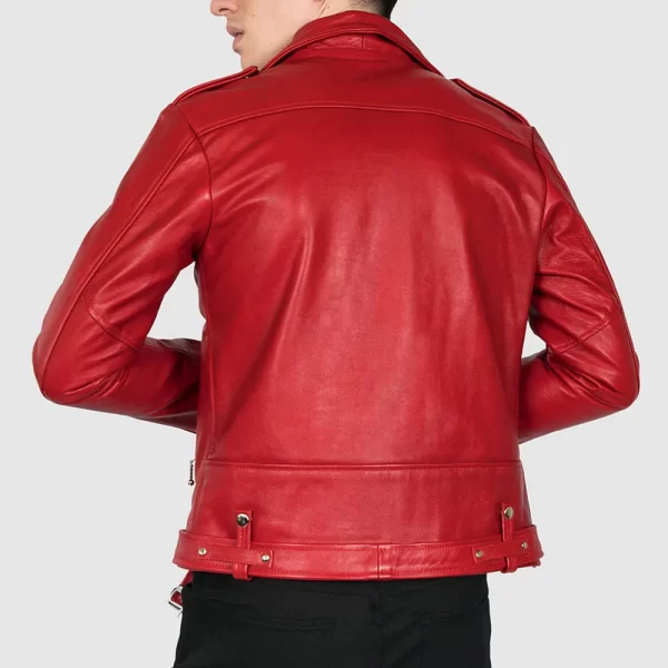 Blood Red Commando Leather Jacket