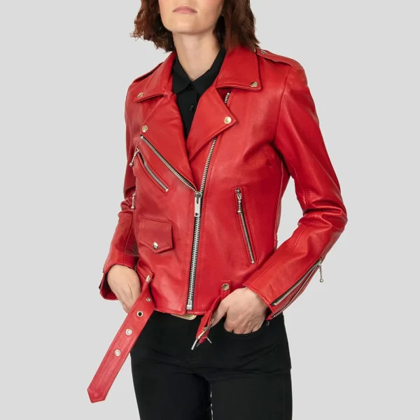 Blood Red Commando Leather Jackets