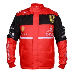 Charles Leclerc 2023 Ferrari F1 Racing Red Cotton Jacket