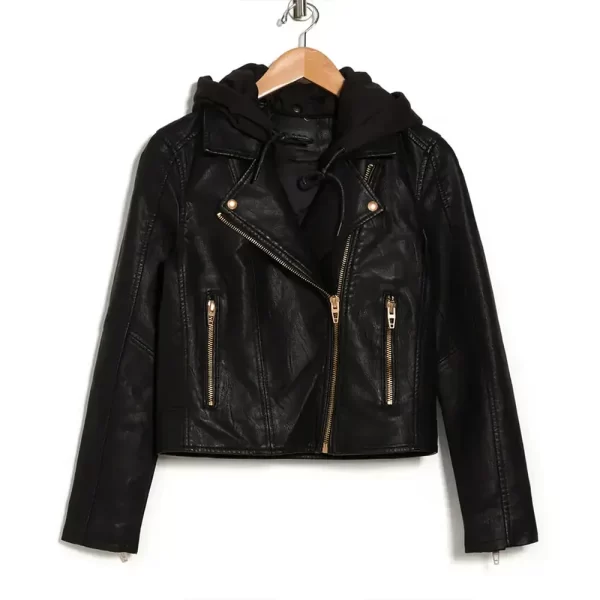 Christina Hall Christina on the Coast Leather Hooded Jacket