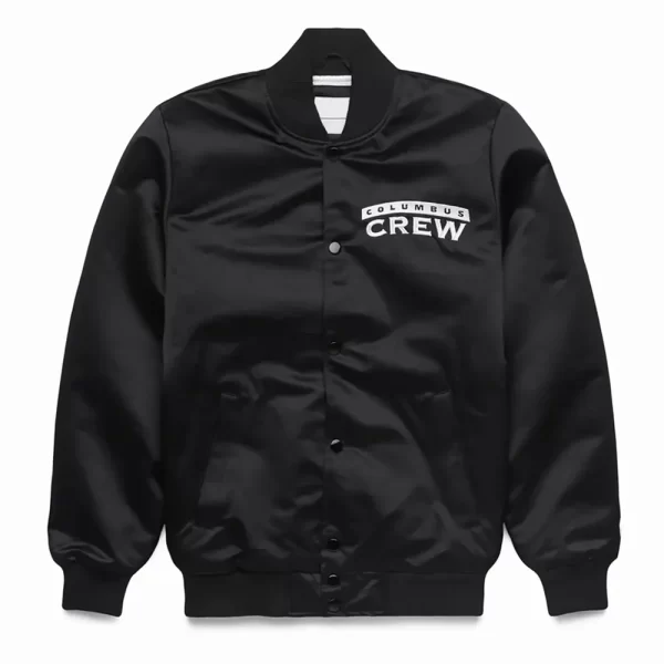 Columbus Crew Bomber Black Satin Jacket