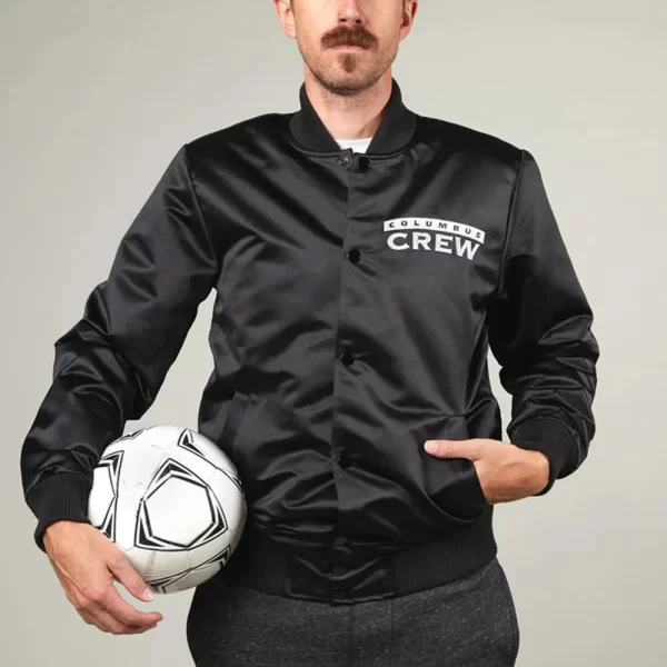 Columbus Crew Bomber Satin Black Jacket