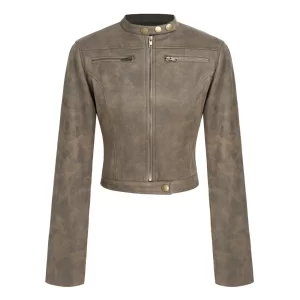 Critical Incident Roxie Mohebbi Brown Leather Jacket