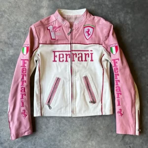 Ferrari Pink Leather Jacket