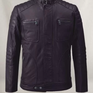 Firefly Moto Purple Biker Leather Jacket