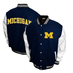 Franchise Club Navy Blue Michigan Wolverines Graduate Jacket