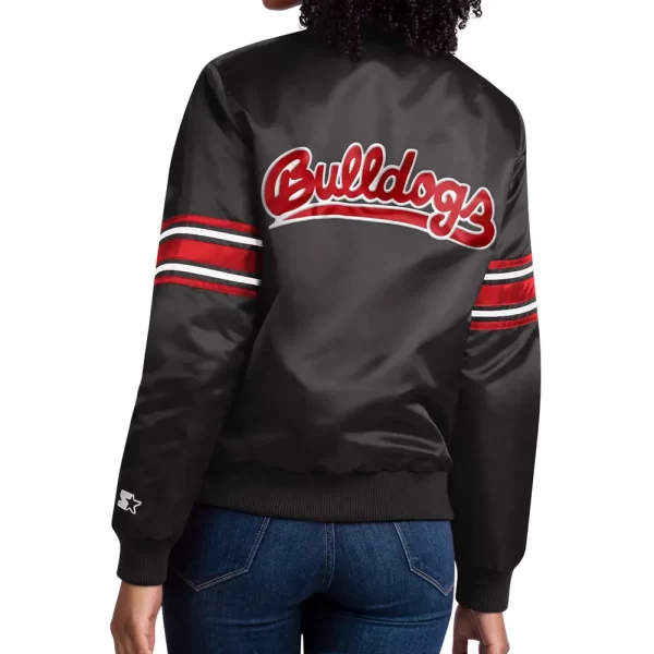 Fresno State Bulldogs Line Up Black Full-Snap Satin Jacket