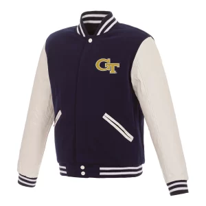 Georgia Tech Yellow Jackets Reversible Varisty Navy Blue Jacket