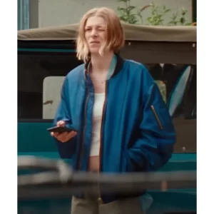 Hunter Schafer Cuckoo Bomber Satin Jacket