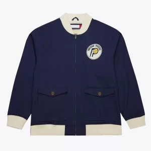 Indiana Pacers Navy Blue Cotton Twill Jacket