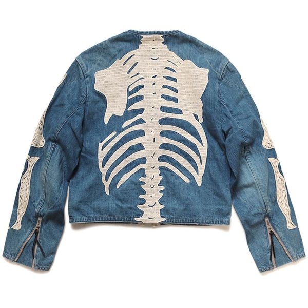 Kapital Bone Skeleton Full-Zip Denim Jacket