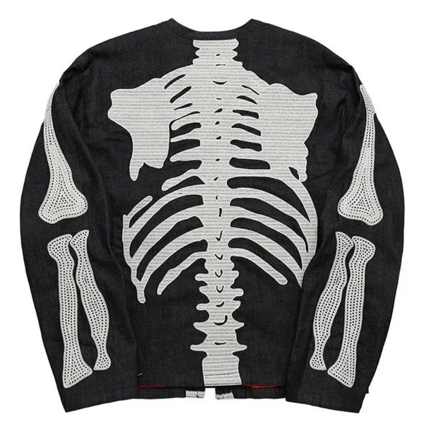 Kapital Bone Skeleton Full-Zip Denim Jacket