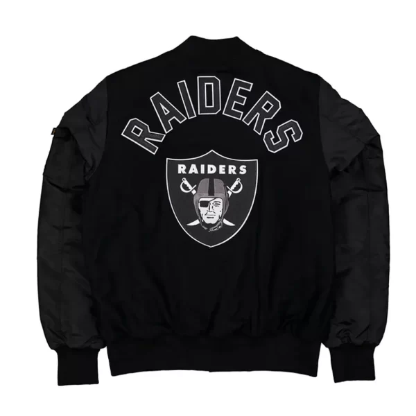 Las Vegas Raiders Historic MA-1 Black Full-Snap Varsity Jacket