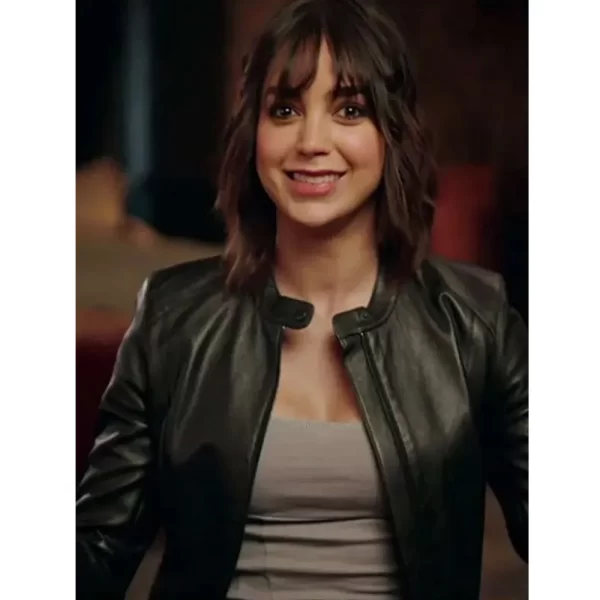 Melissa Barrera Abigail Film Joey Black Leather Jacket