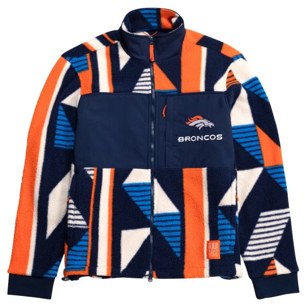 Men's Orange Topo Designs x Denver Broncos Summit Rise Full-Zip Jacket