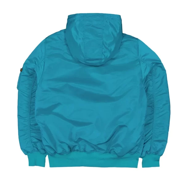 Miami Dolphins Historic L-2B Bomber Aqua Satin Hooded Jacket