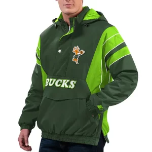 Milwaukee Bucks Force Green Pullover Jacket