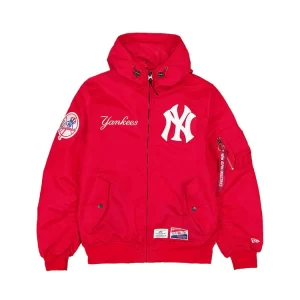 NEW YORK YANKEES X ALPHA X NEW ERA L-2B BOMBER RED JACKET