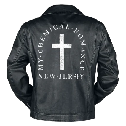 NJ Cross Black Leather Motorcycle Jacket