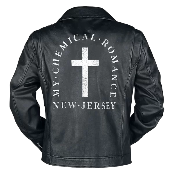 NJ Cross Black Leather Motorcycle Jacket