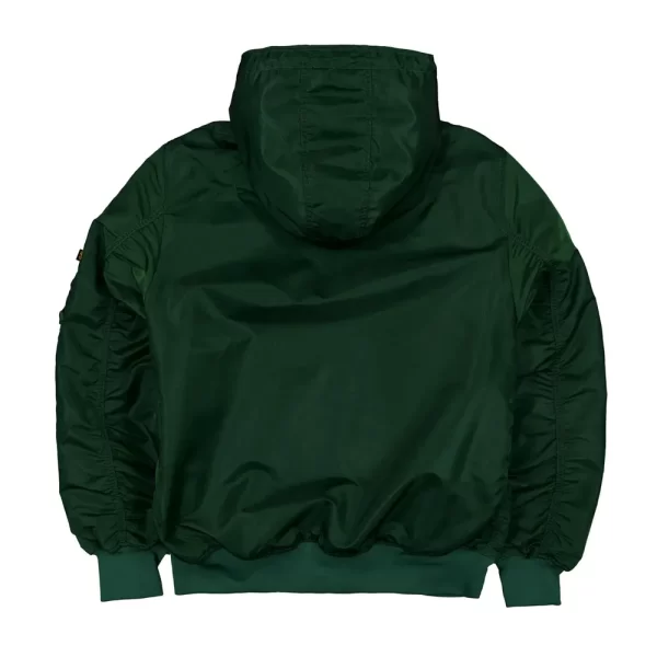 New York Jets Historic L-2B Green Full-Zip Satin Hooded Jacket