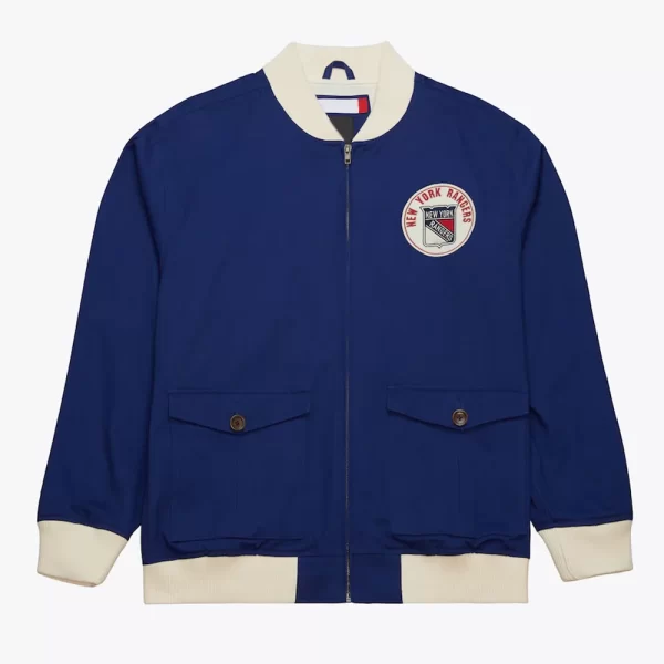 New York Rangers Blue Cotton Twill Cotton Jacket