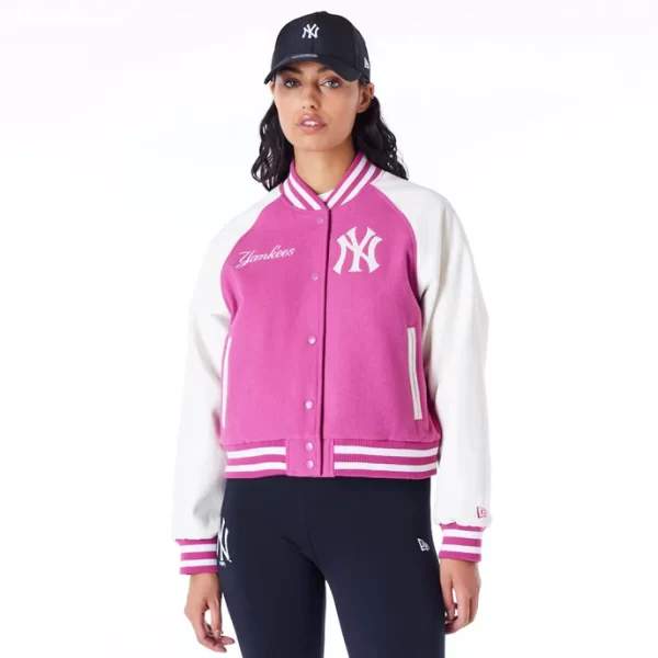 New York Yankees Womens MLB Purple Wool Varsity Jacket