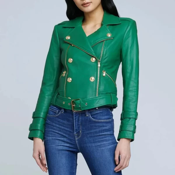 Nicole Young Selling Sunset Green Leather Jacket