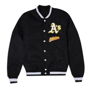 Oakland Athletics Logo Select Black Nylon Jacket