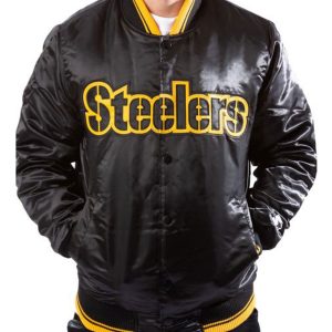 Pittsburgh Steelers Black Starter Bomber Jacket