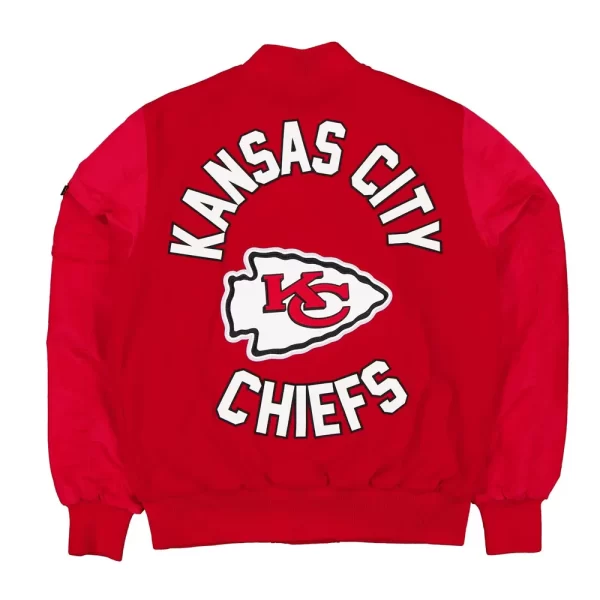 Red Kansas City Chiefs MA-1 Varsity Full-Snap Jacket