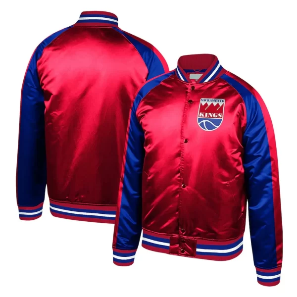 Sacramento Kings Colorblock Red & Blue Satin Jacket