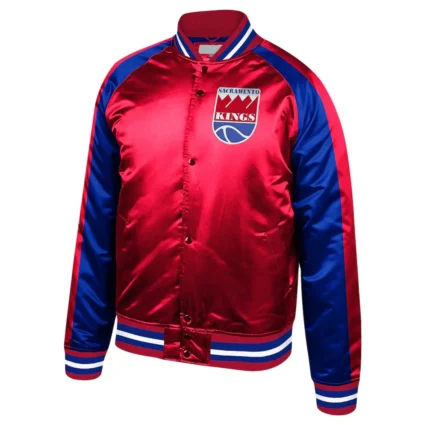 Sacramento Kings Colorblock Red and Blue Satin Jacket