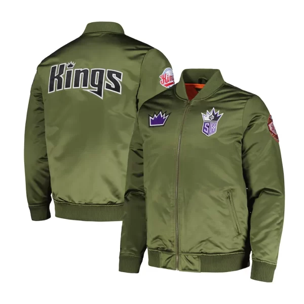 Sacramento Kings Green Satin Bomber Jacket