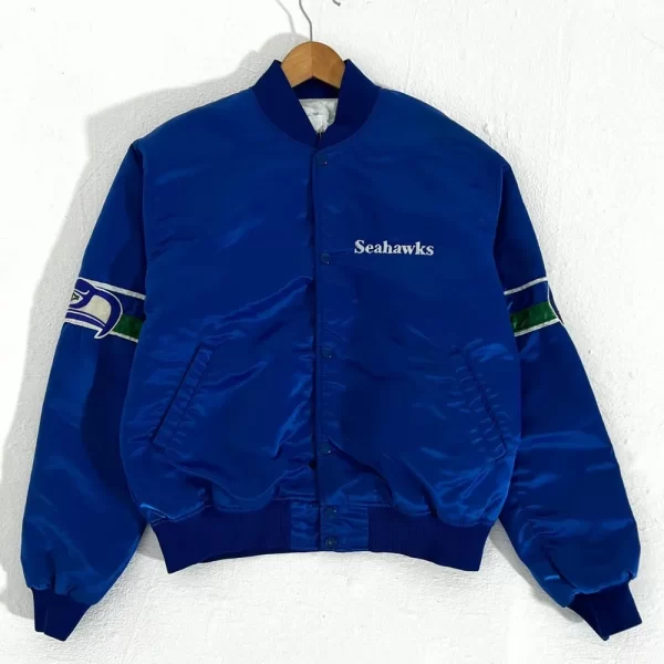 Seattle Seahawks 1990’s Blue Satin Jacket