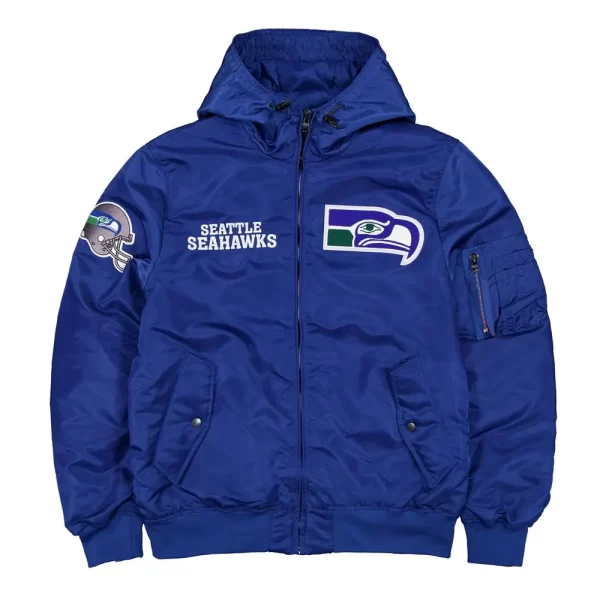 Seattle Seahawks Historic L-2B Hooded Blue Bomber Jacket