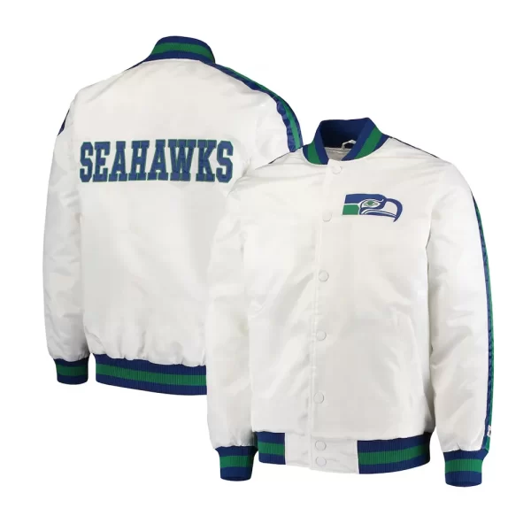 Seattle Seahawks White Throwback D-Line Jacket