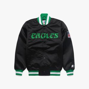 Philadelphai Starter Eagles Blackout Heavyweight Satin Jacket