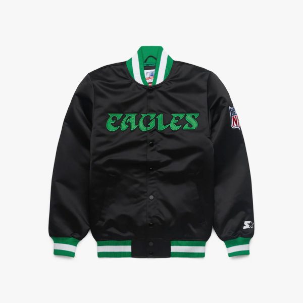 Philadelphai Starter Eagles Blackout Heavyweight Satin Jacket