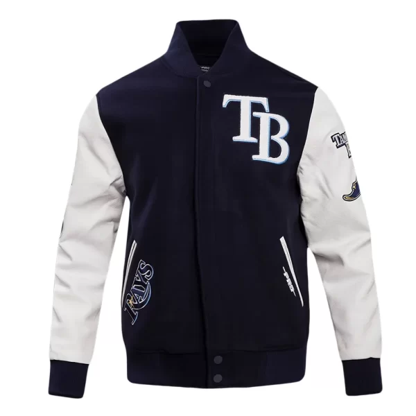 Tampa Bay Rays Varsity Navy & White Wool Jacket