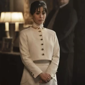 The Penguin Cristin Milioti Off White Wool Jacket