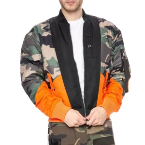 The Penguin Rhenzy Feliz Camo Orange Bomber Jacket