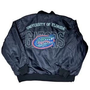 UF Rare Vintage Embroidered Leather & Satin Reversible Gators Jacket