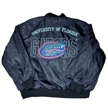 UF Rare Vintage Embroidered Leather & Satin Reversible Gators Jacket