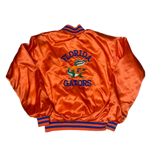 UF Vintage Embroidered Satin Bomber Jacket