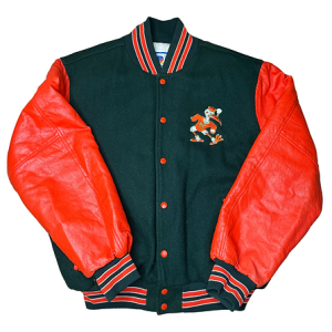 UMiami Vintage Hurricanes Wool Leather Jacket