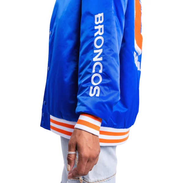 Unisex Blue Denver Broncos x Be A Good Person Varsity Nylon Jacket