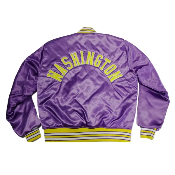 University of Washington Huskies 80’s Coaches Purple Bomber Satin Jacket