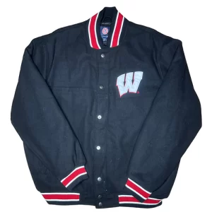 University of Wisconsin Embroidered Badgers Wool Letterman Jacket